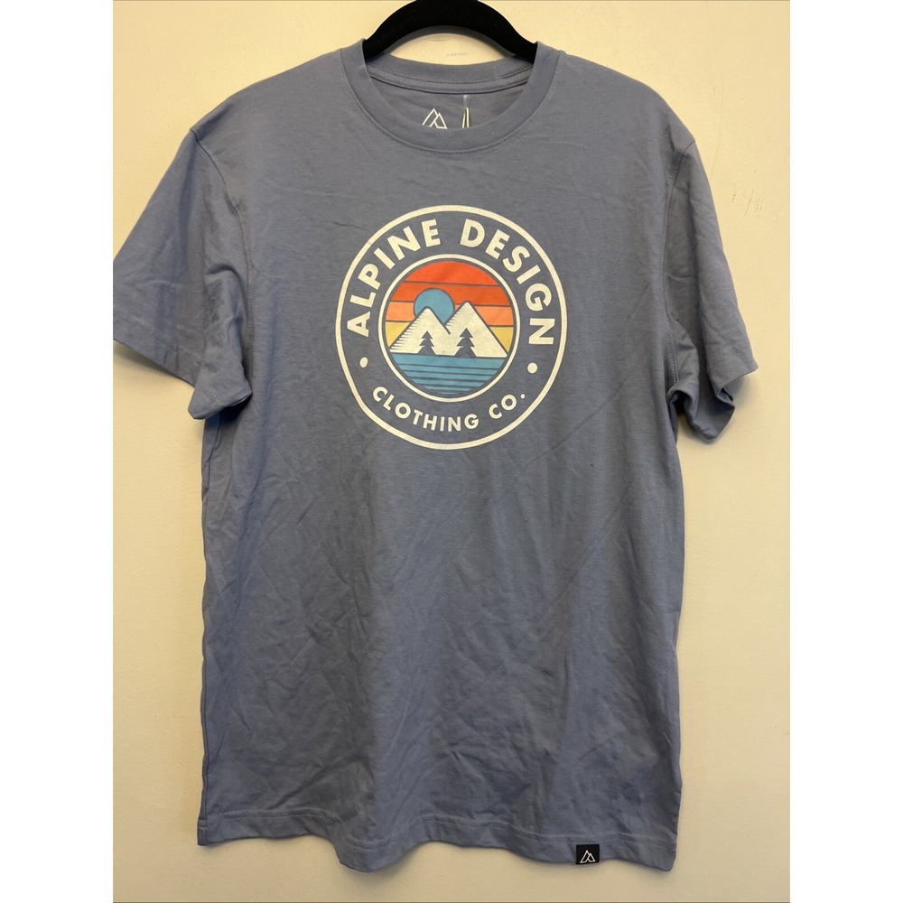Alpine design men's graphic T-shirt, small, blue NWT